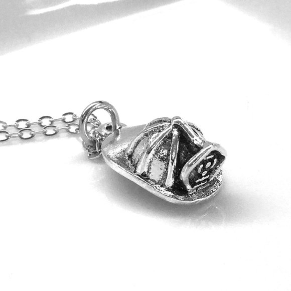 Firefighter Fireman 3D Helmet Charm Necklace - Picture 1 of 3